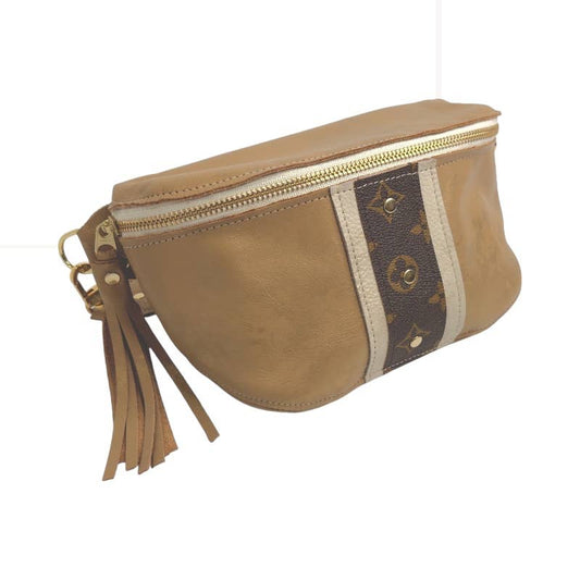 Britt Belt Bag In Bronze Leather | Upcycled LV