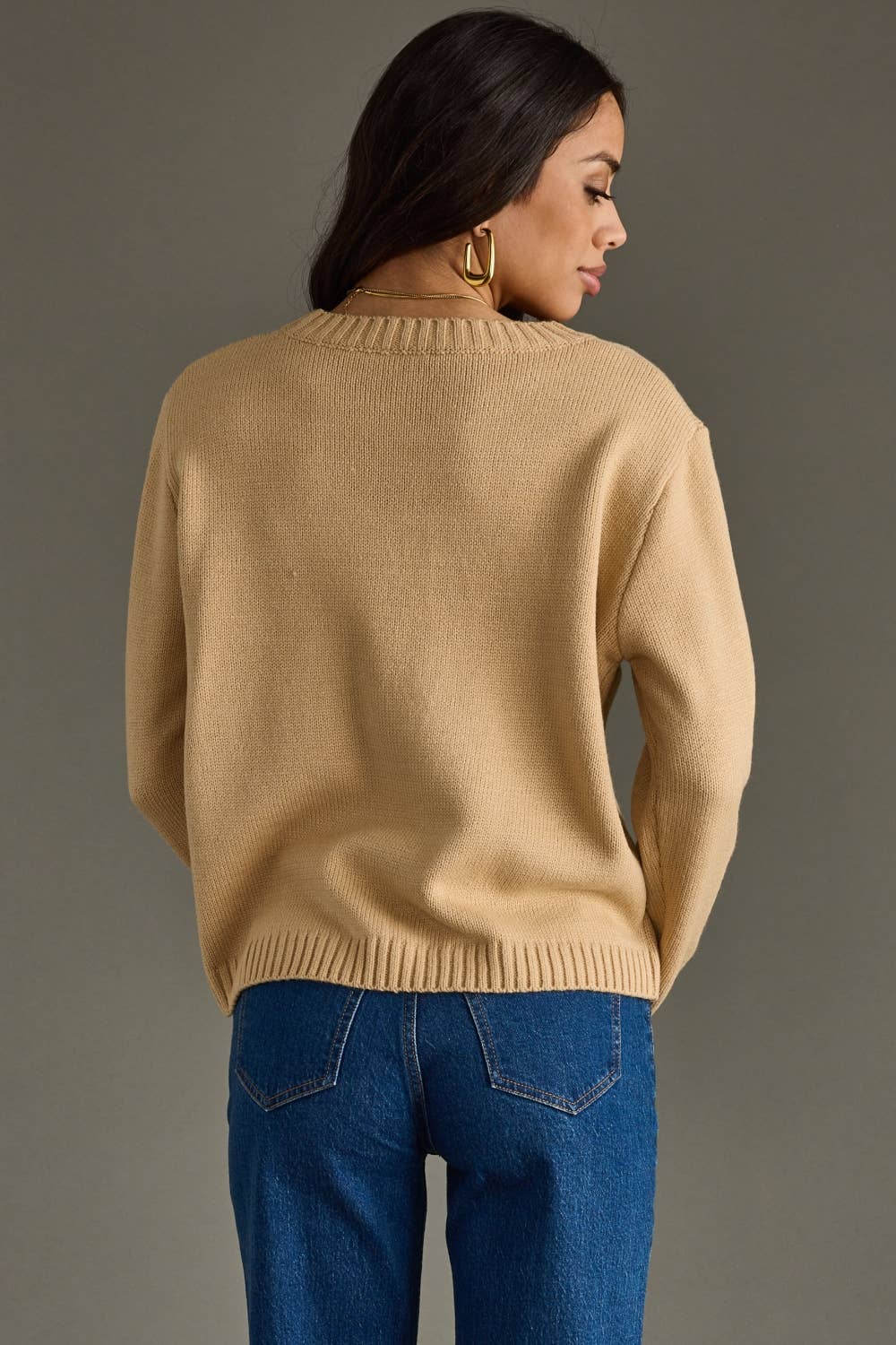 Tan Wine Weather Sweater