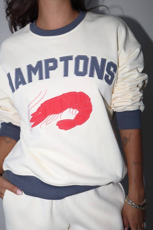 Hamptons Shrimp Graphic Fleece Sweatshirt