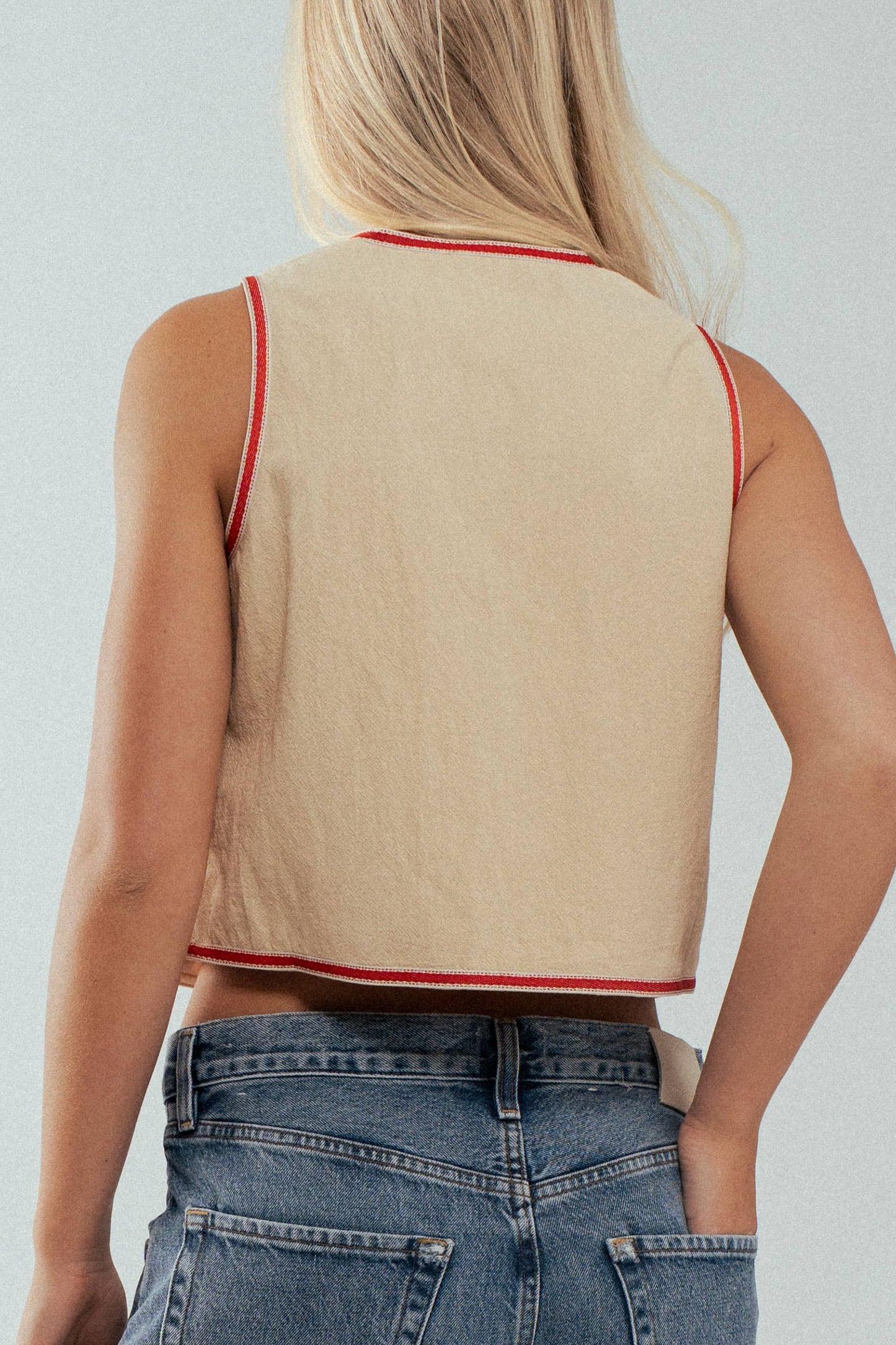 Boho Embroidered Tie Front Western Vest