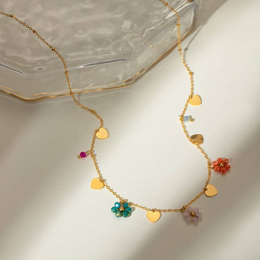 18K STAINLESS STEEL TARNISH FREE SEEDBEAD NECKLACE