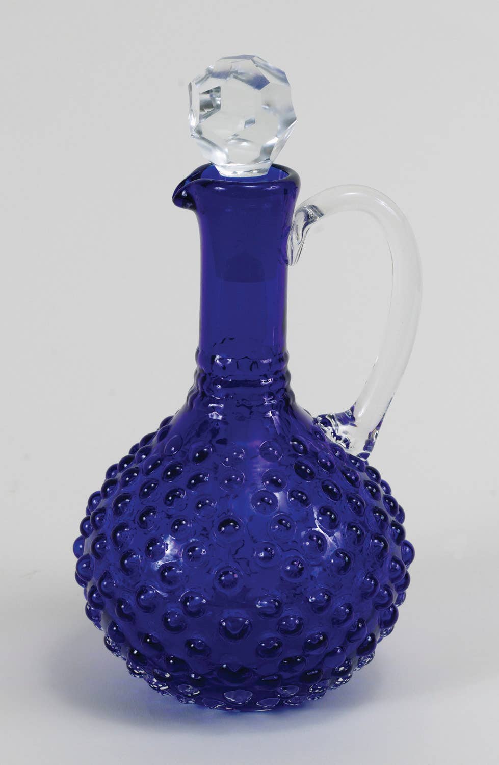 Hobnail Glass Cruet in Cobalt