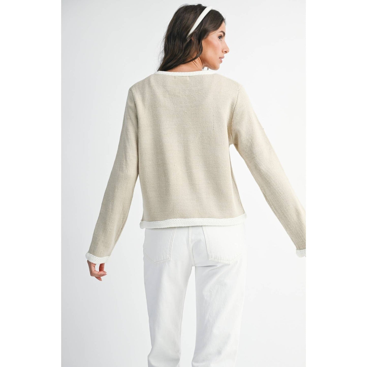 Stylish Knit Cardigan With Pocket Detail