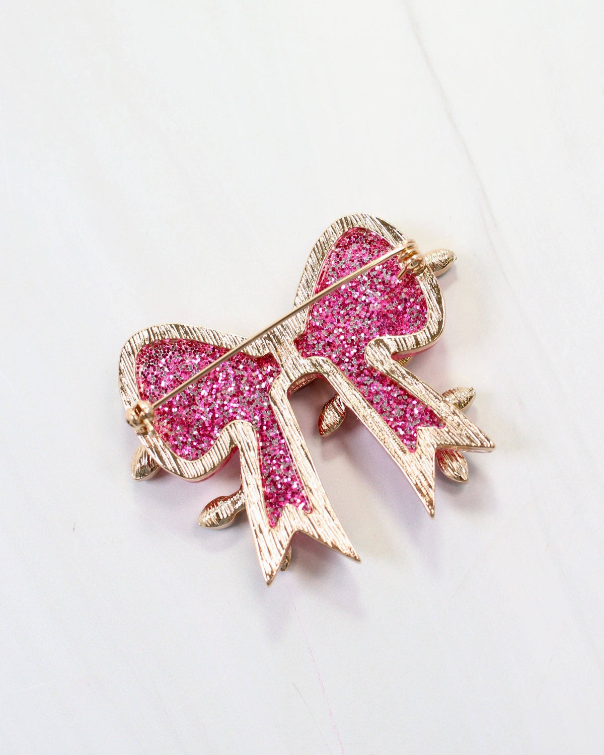 Bright and Merry Bow Brooch Hot Pink
