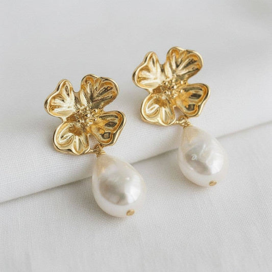 Baroque-Inspired Freshwater Pearl Drop Earrings