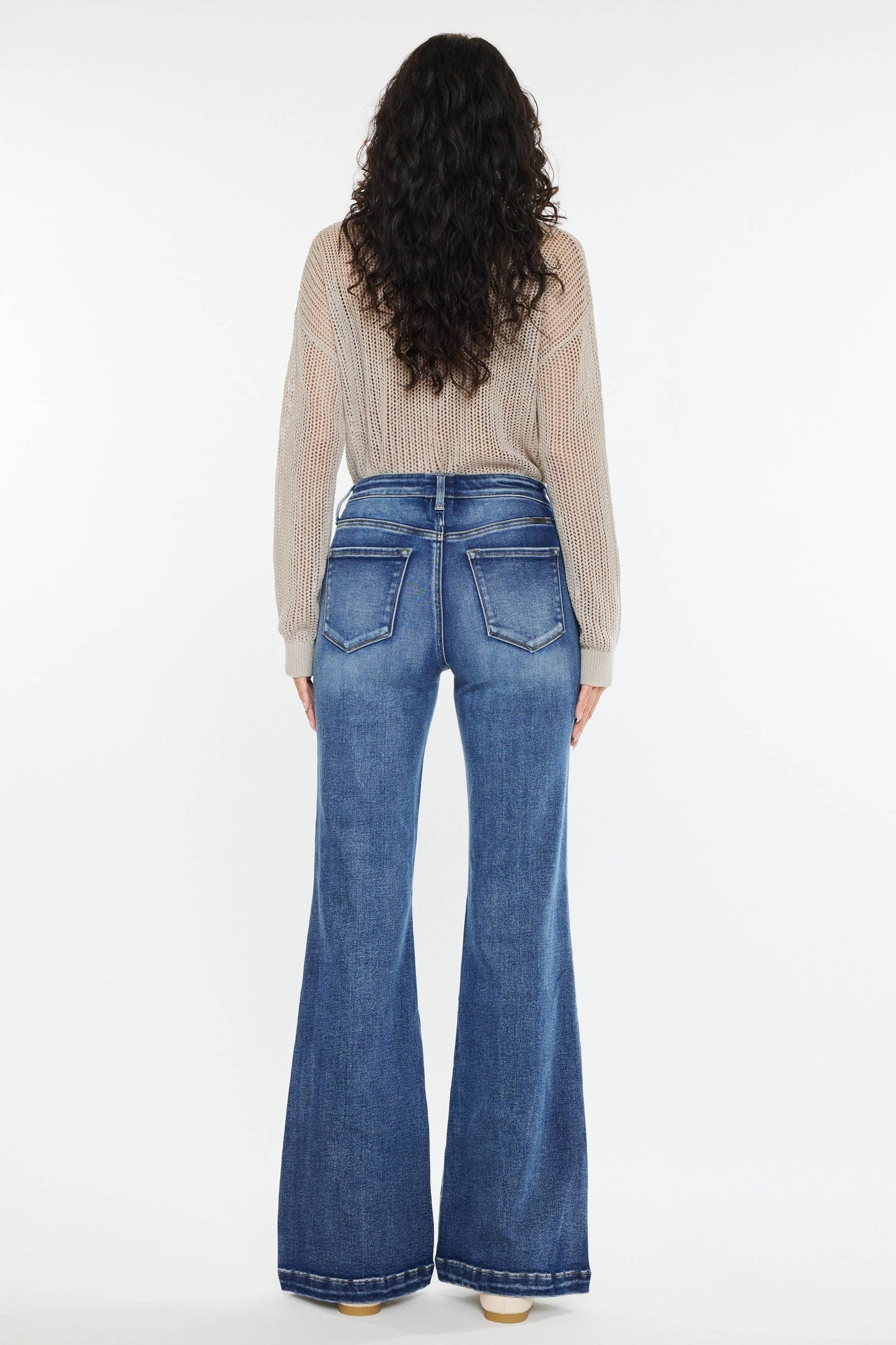 OPEN PACK HIGH RISE WIDE LEG FLARE JEANS-KC20024D