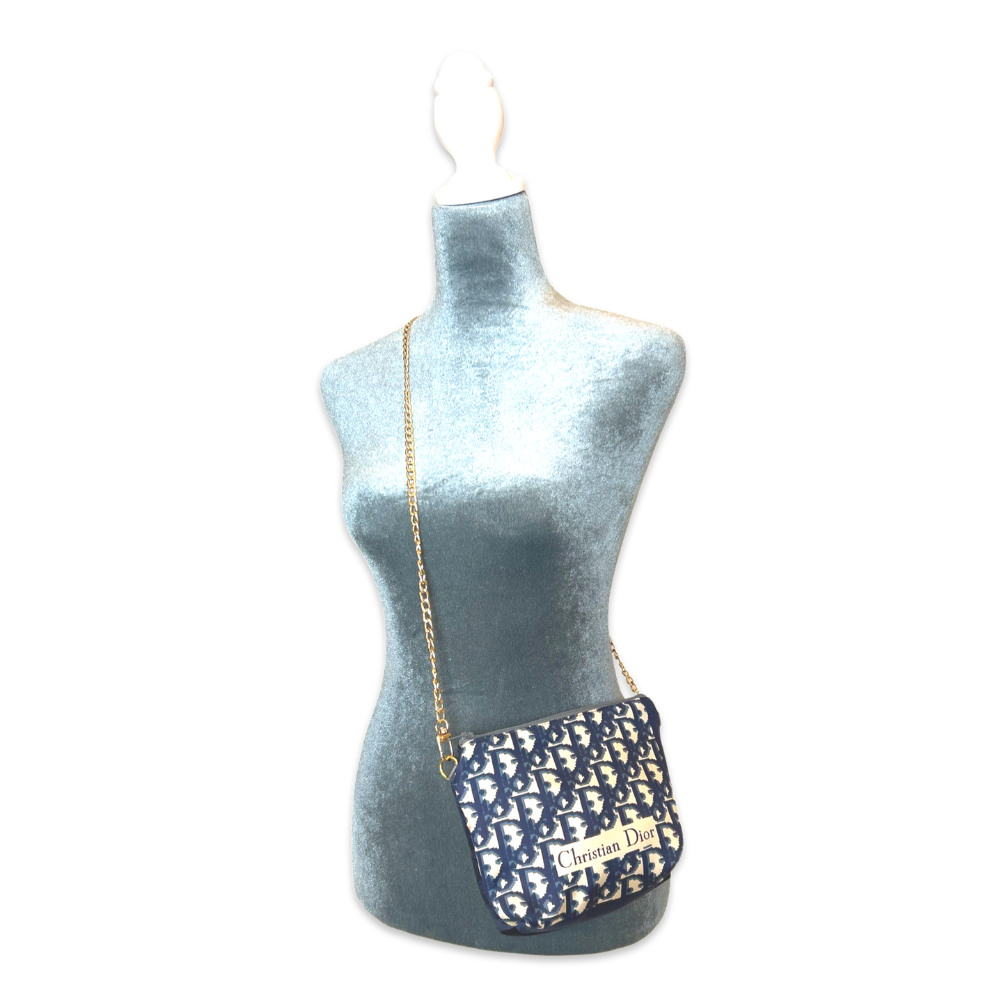 Trotter Blue & White Vintage Silk Scarf Crossbody Bag