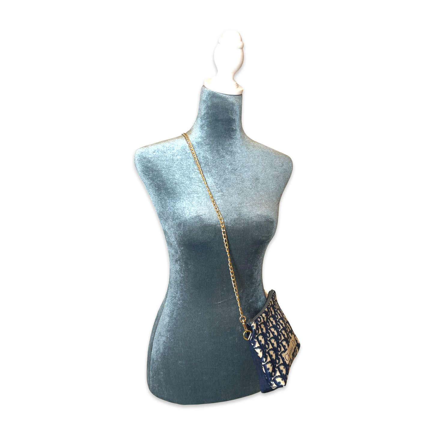 Trotter Blue & White Vintage Silk Scarf Crossbody Bag