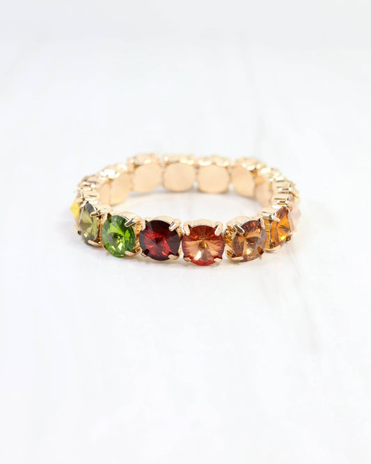Harper Rhinestone Bracelet Olive Multi