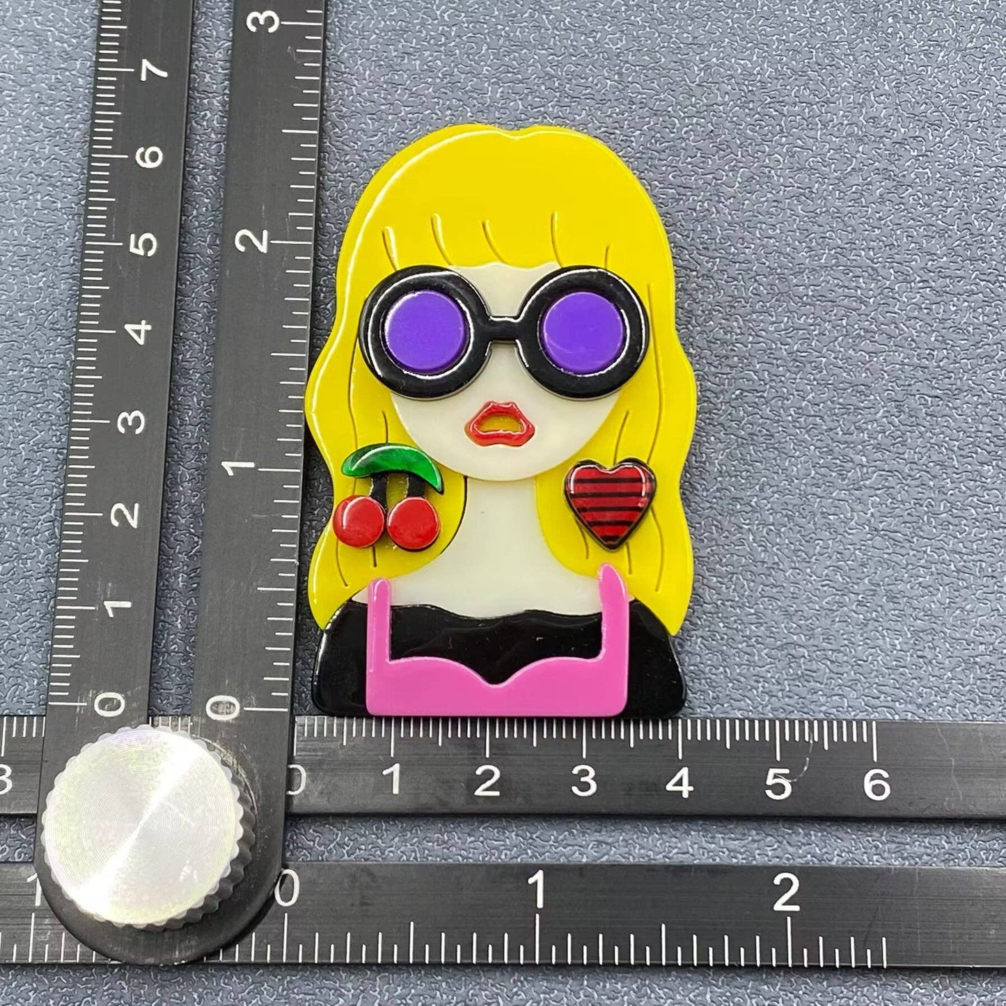 Fashion Girl Acrylic Brooch