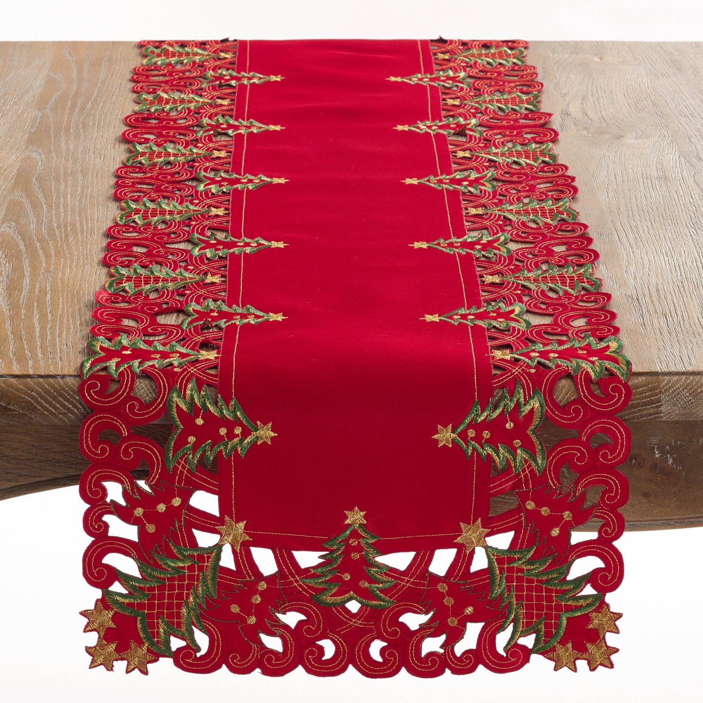 Christmas Tree Runner - Golden Stars Design