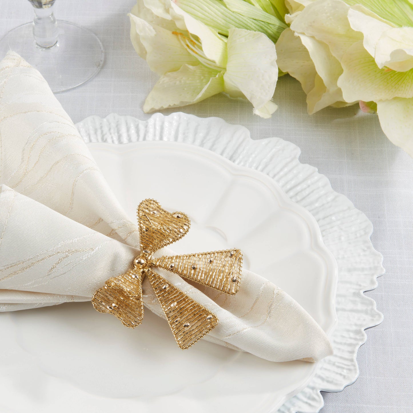 Beaded Bow Napkin Ring