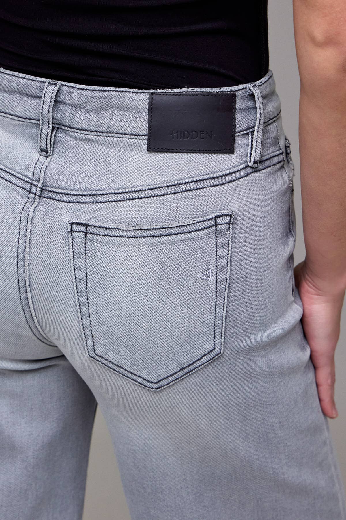 Light Grey Mid Rise Extra Wide Leg Jeans