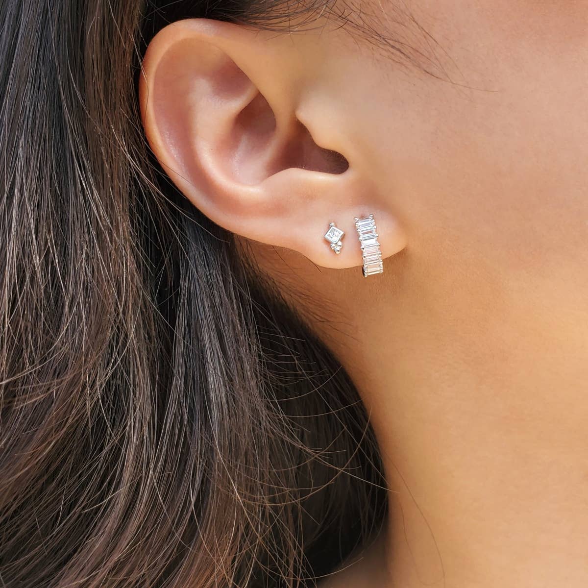 Baguette Huggie Earrings