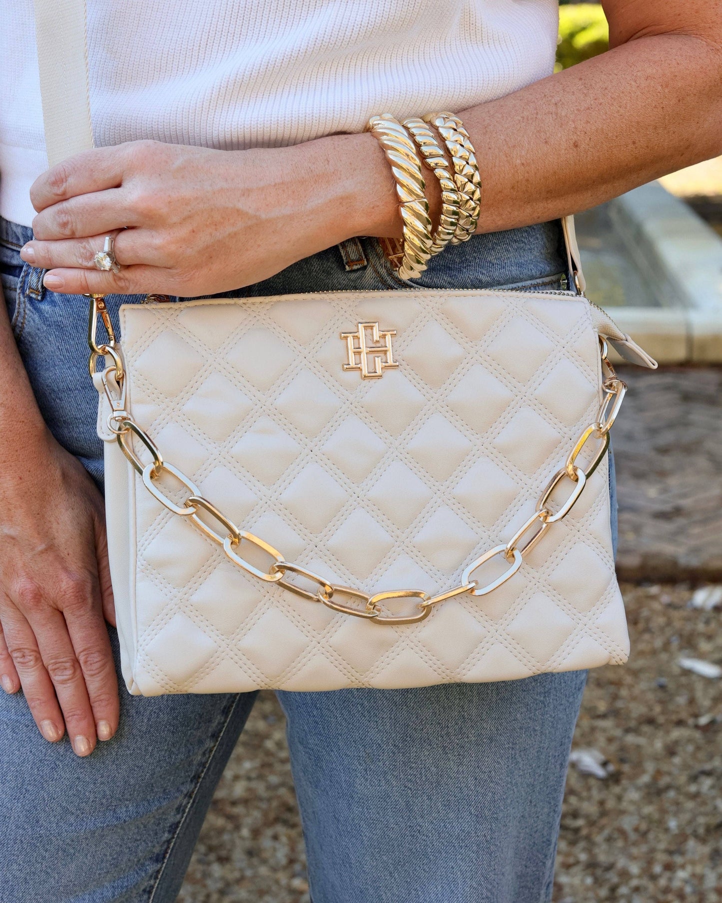 Ariana Crossbody Cream Quilted DQ