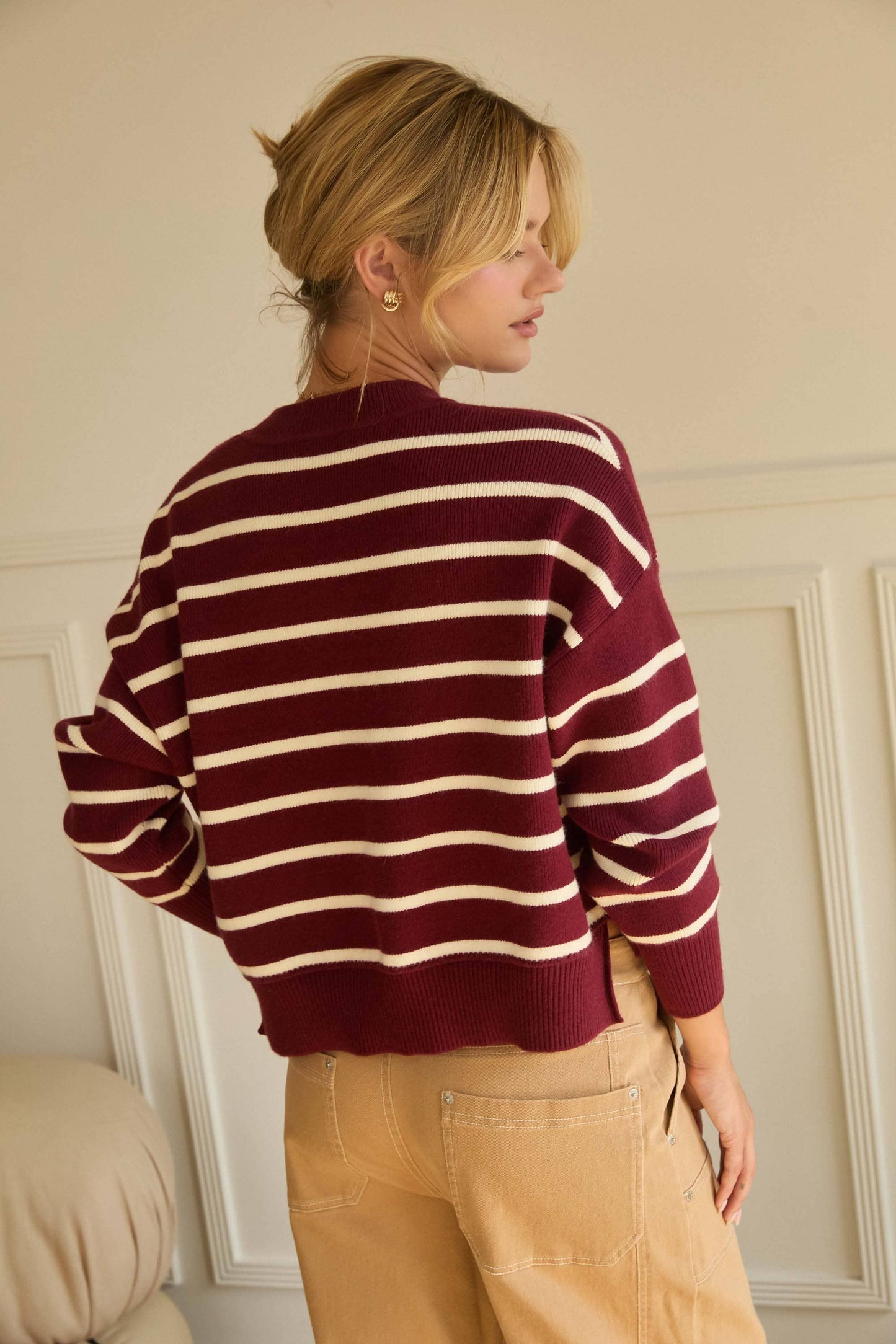Stripe Cropped Sweater
