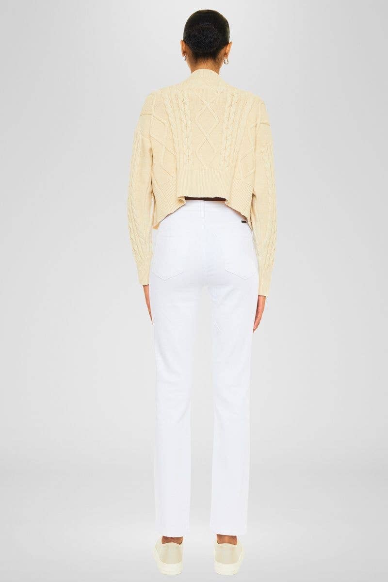 OPEN PACK HIGH RISE SLIM STRAIGHT JEANS-KC11252WT