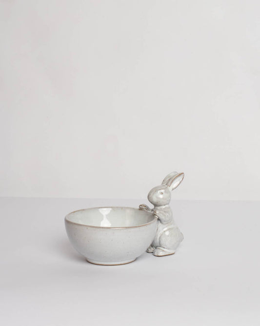 Melissa Bunny Bowl Antique White 6.5x4.5x4.25