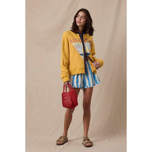 SAN DIEGO BUTTON-UP FRENCH TERRY TOP