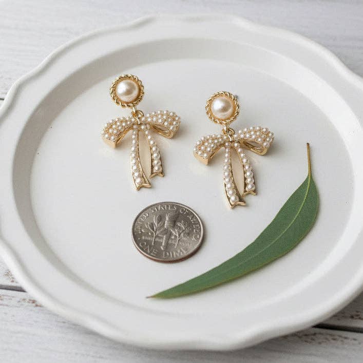Opulence Pearl Bow Earrings