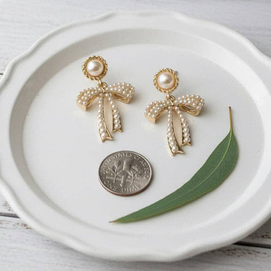 Opulence Pearl Bow Earrings