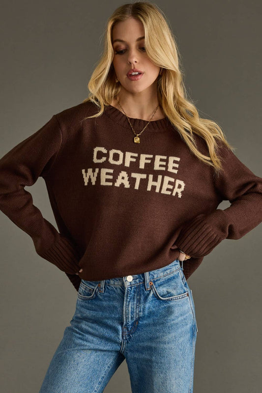LAST CHANCE - Dk. Brown Coffee Weather Sweater - size XL