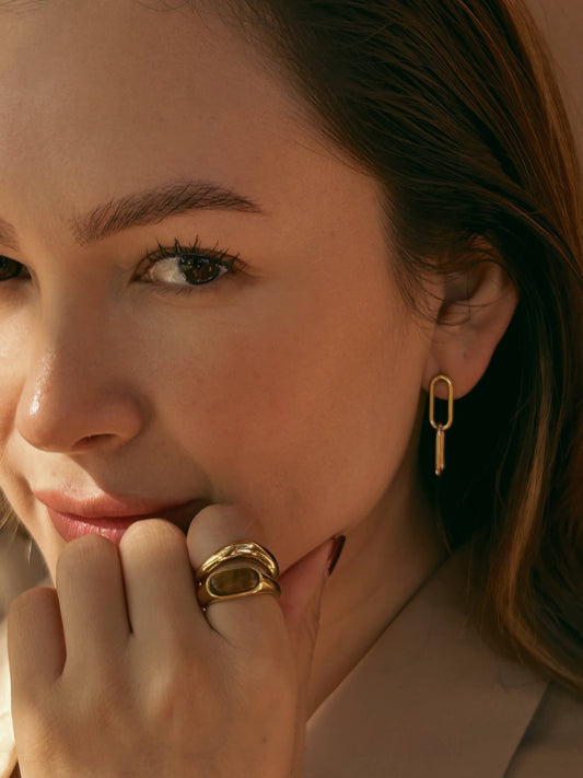 Leona Ring | Gold Tiger Eye Gemstone Statement Ring