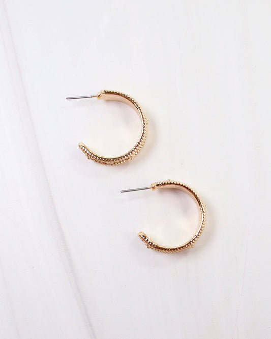 Canton Textured Hoop Earring Gold