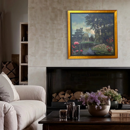 Vintage Gucci Ignasi Monreal Garden Framed Silk Scarf 33"