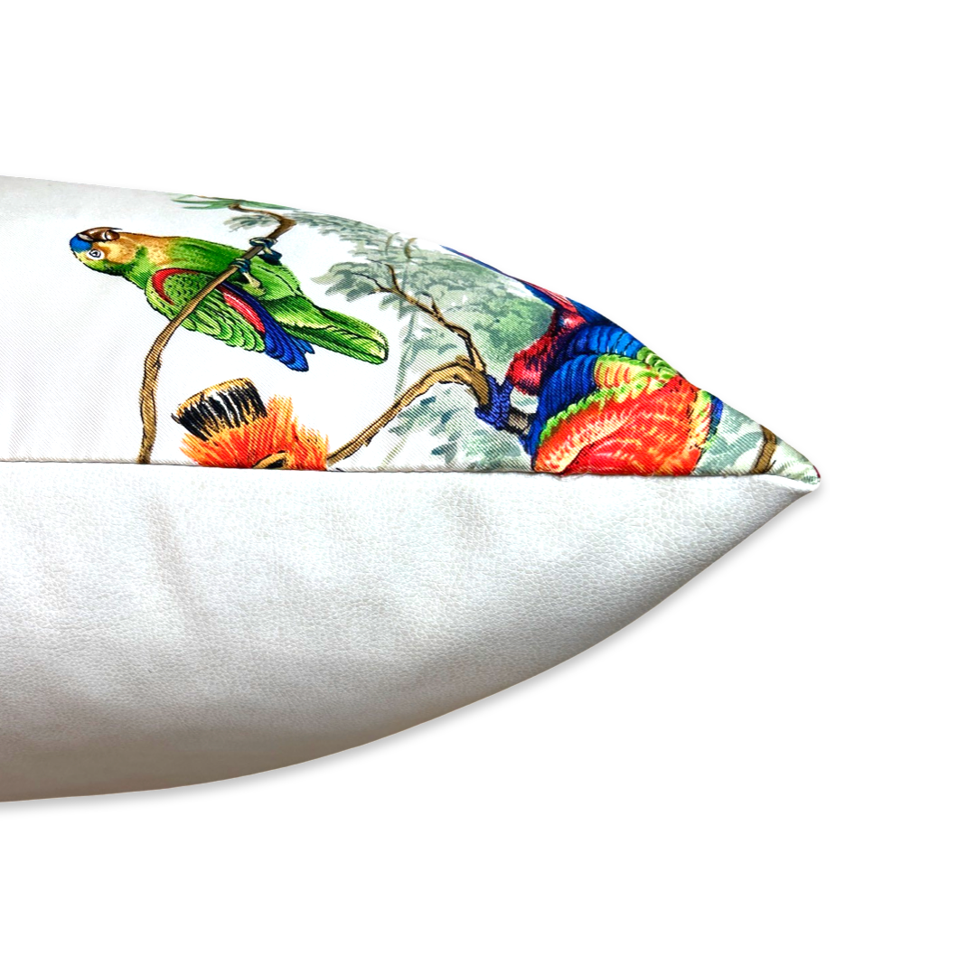 Equateur Vintage Silk Scarf Lumbar Pillow 30"