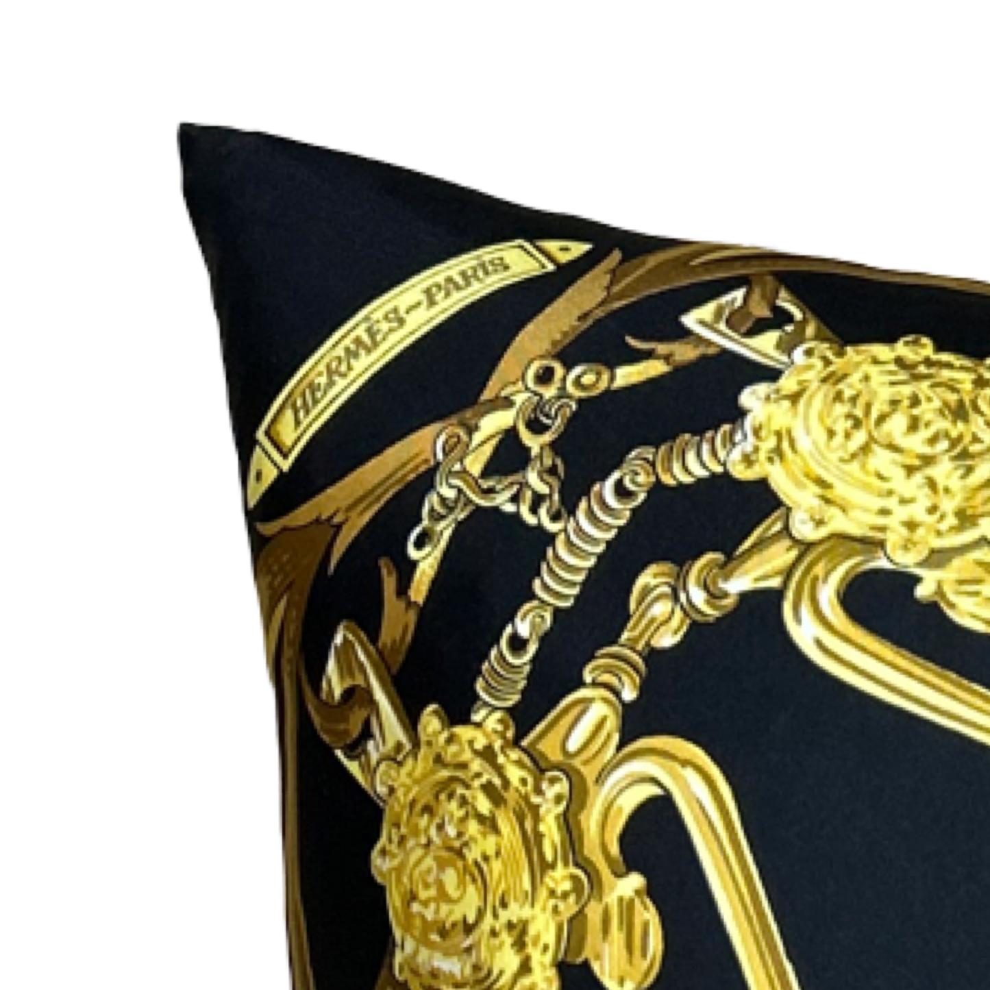 Mors à la Conetable Noir Vintage Silk Scarf Pillow 22"