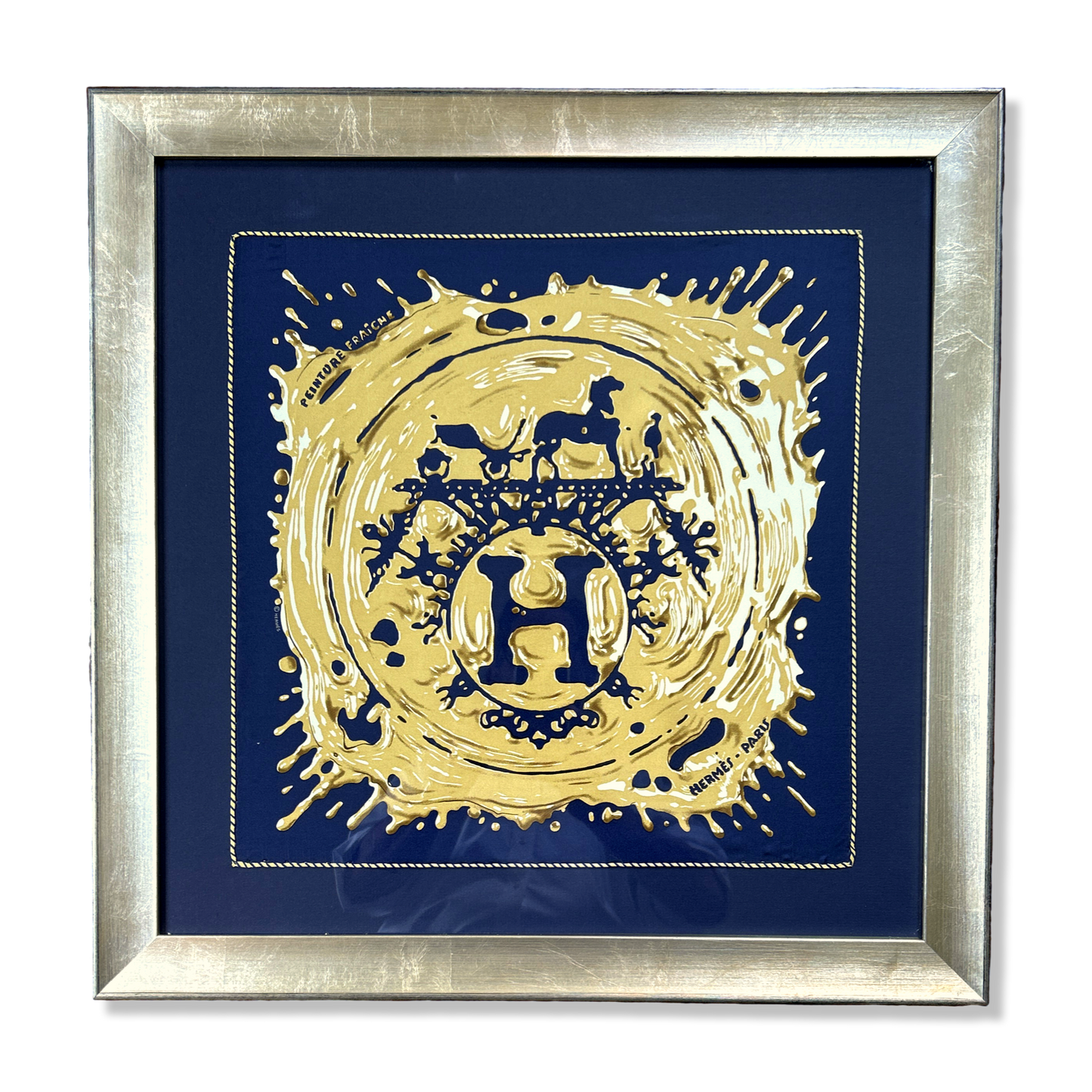 Peinture Fraiche Framed Vintage Silk Scarf 24"