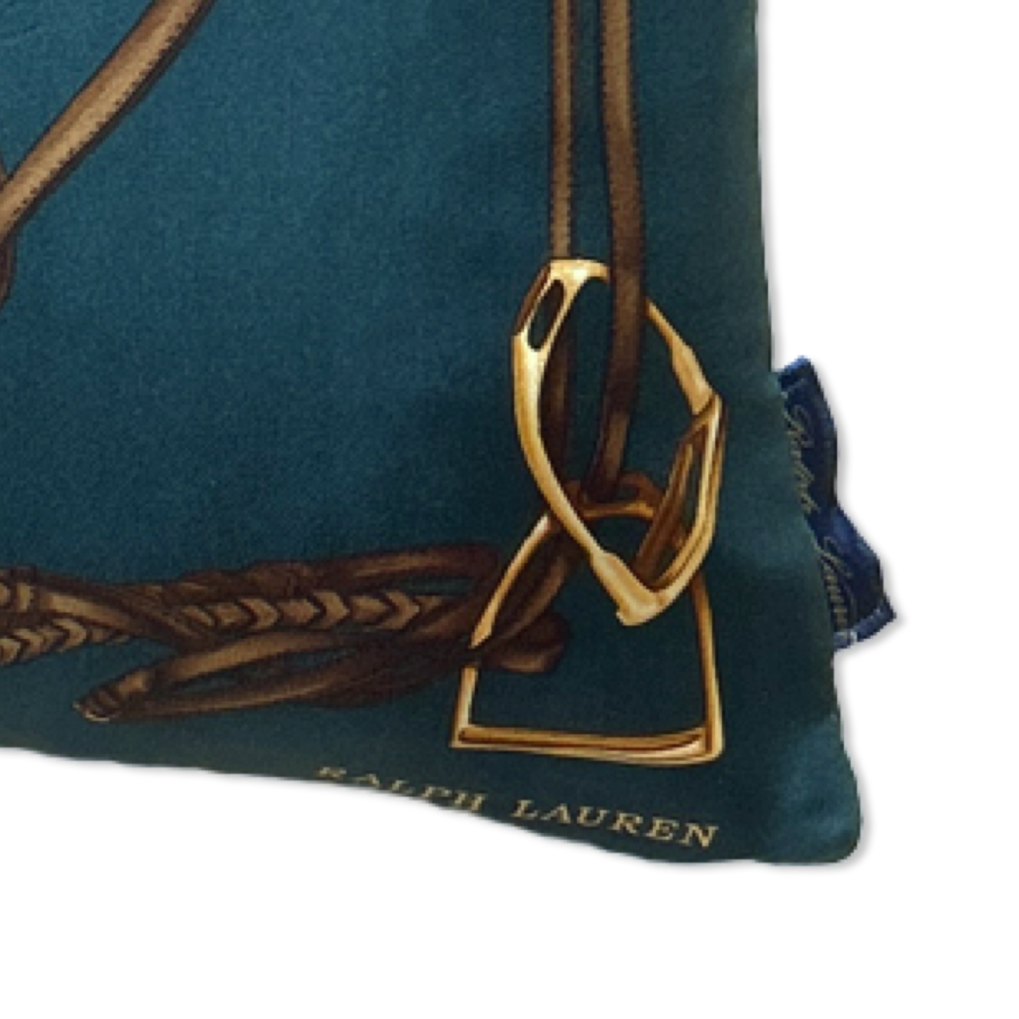 Green Equestrian Vintage Silk Scarf Pillow 18"