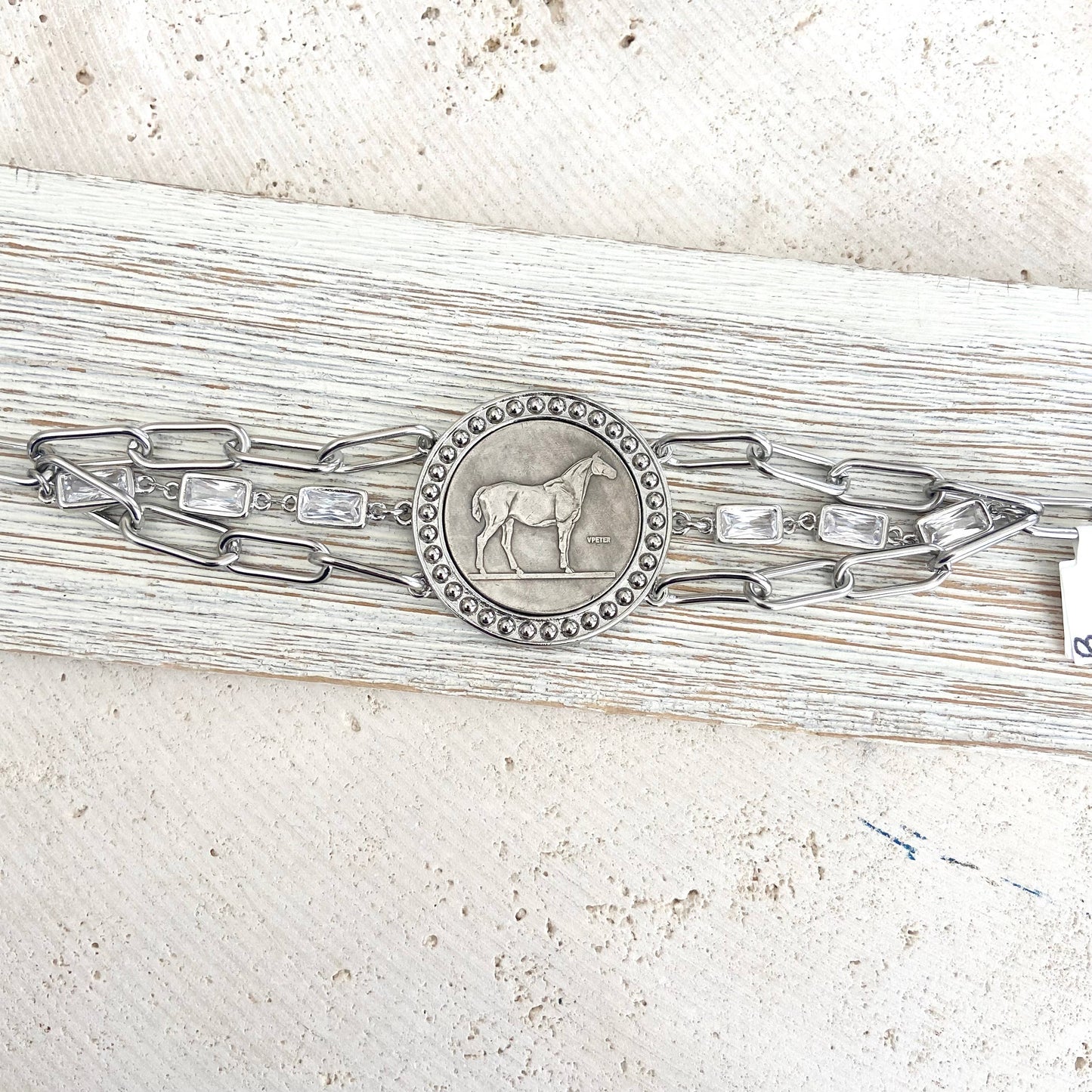 Horse Coin Statement Bracelet - Country Western Equestrian