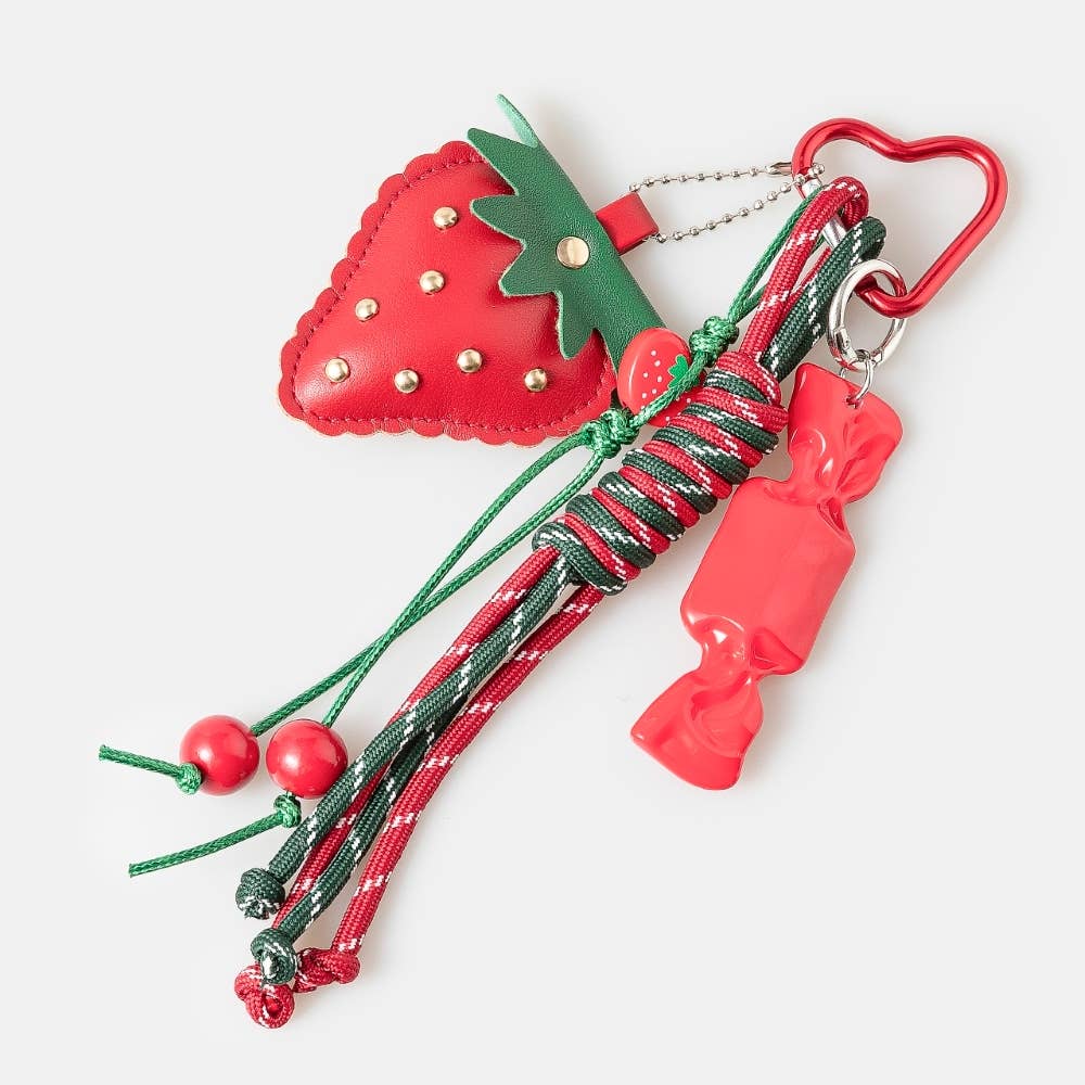 Candy Strawberry And Cords Bag Charms