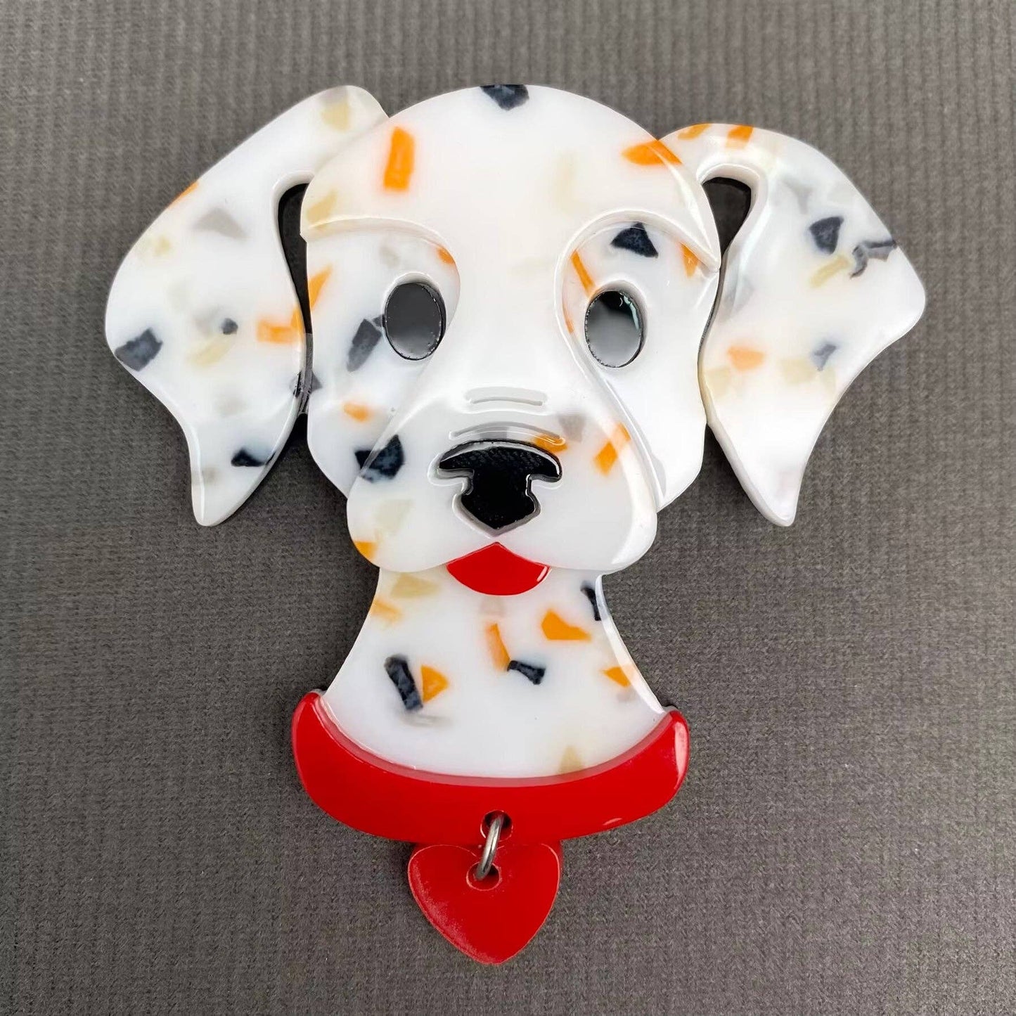 Acrylic Dalmatian Dog Brooch