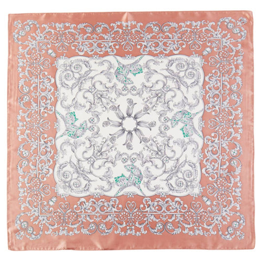 FLORAL PATTERN BANDANA SQUARE SILKY NECK SCARF