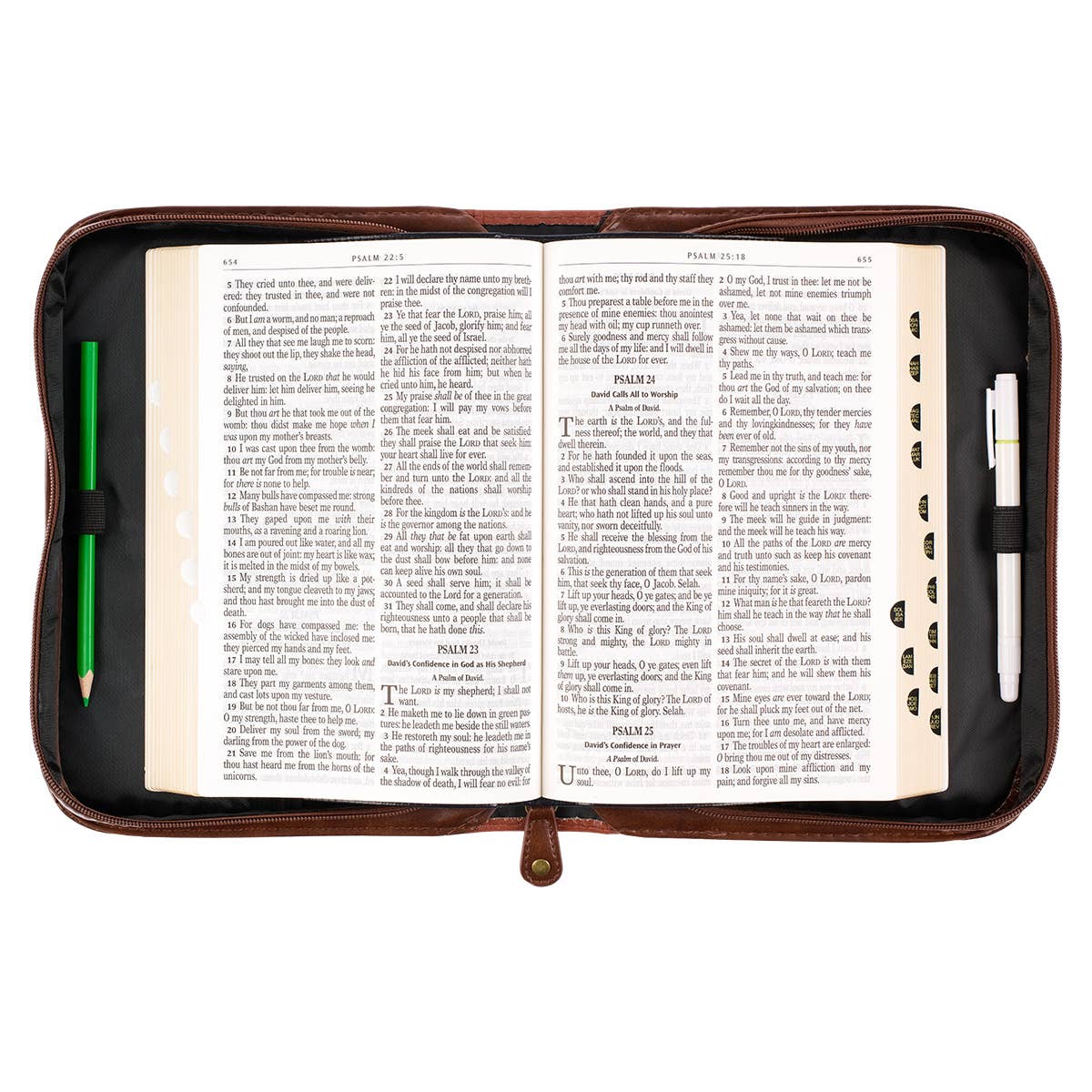 Bible Cover Classic Brown Two-tone Stand Firm 1 Cor. 16:13
