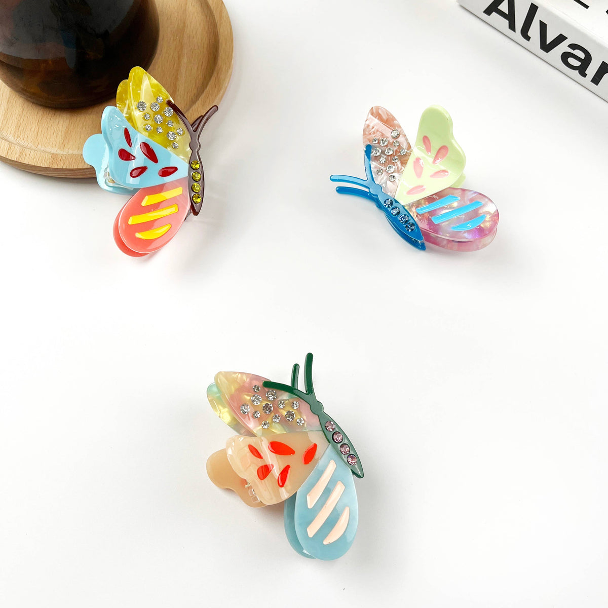 Colorful Cartoon Butterfly Claw Clip Diamond Hair Clips