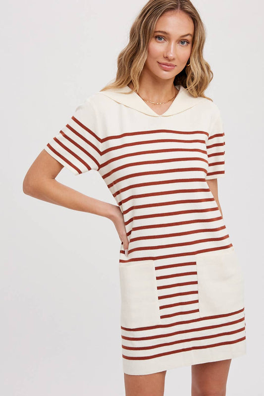 SAILOR COLLAR STRIPE DRESS