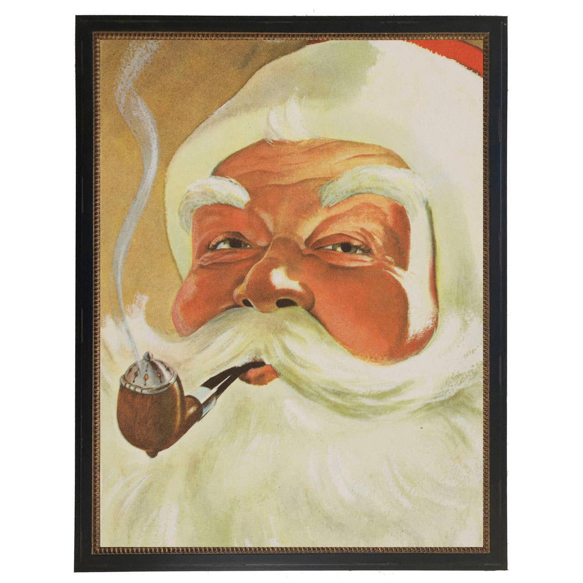 Framed vintage Santa smoking