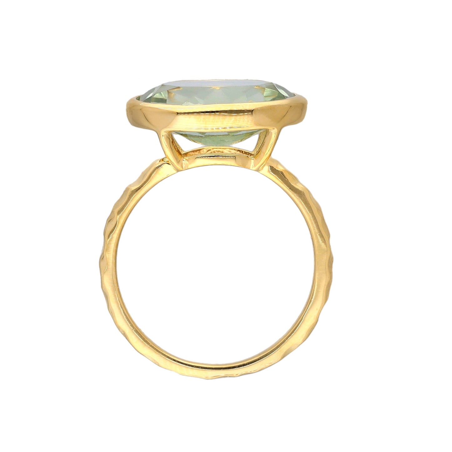 Green Amethyst Solitaire Ring