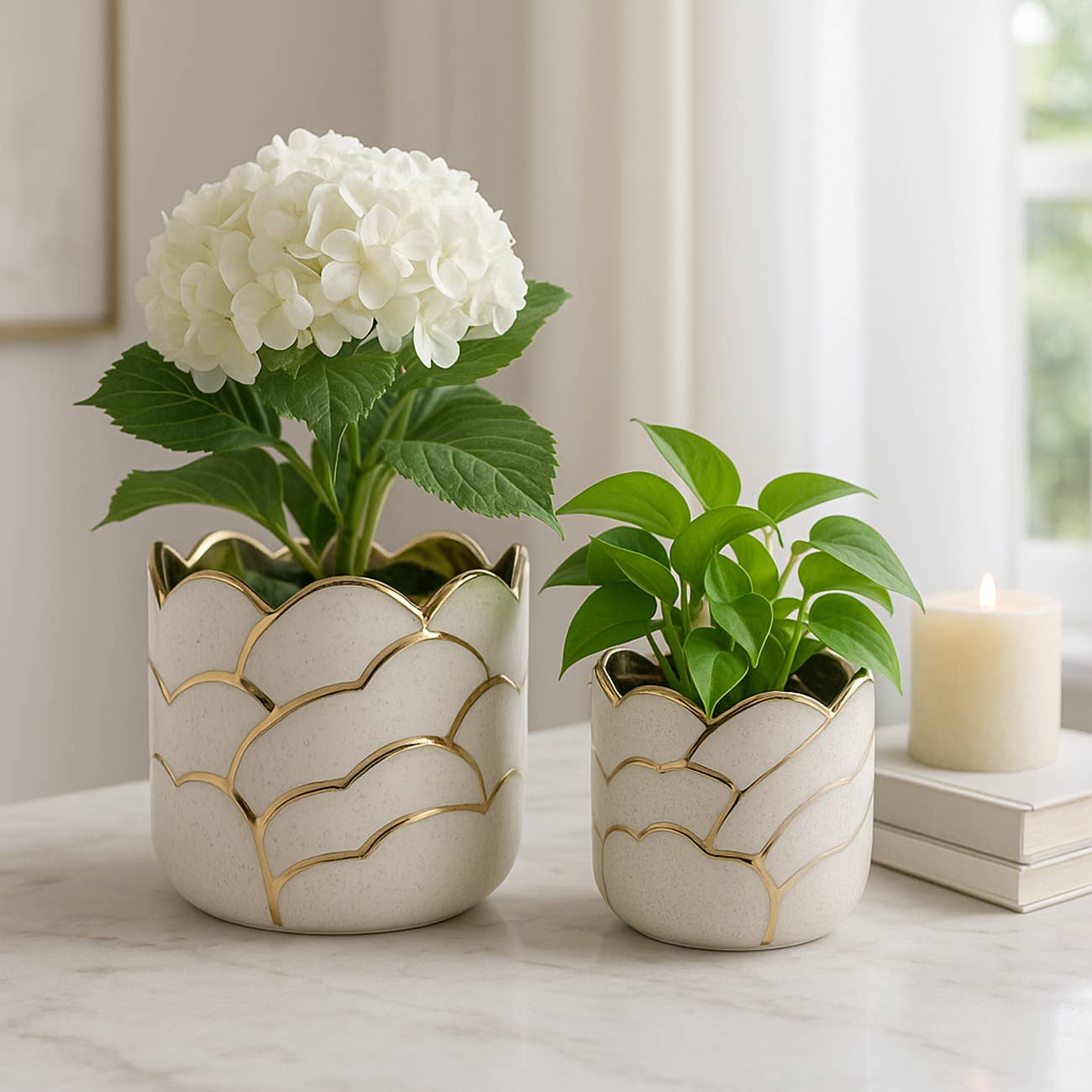 Ivory/Gold Resin Clouds, 6/7 in.