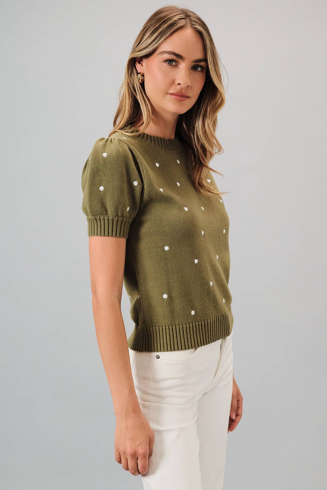 Polka Dot Embroidered Sweater