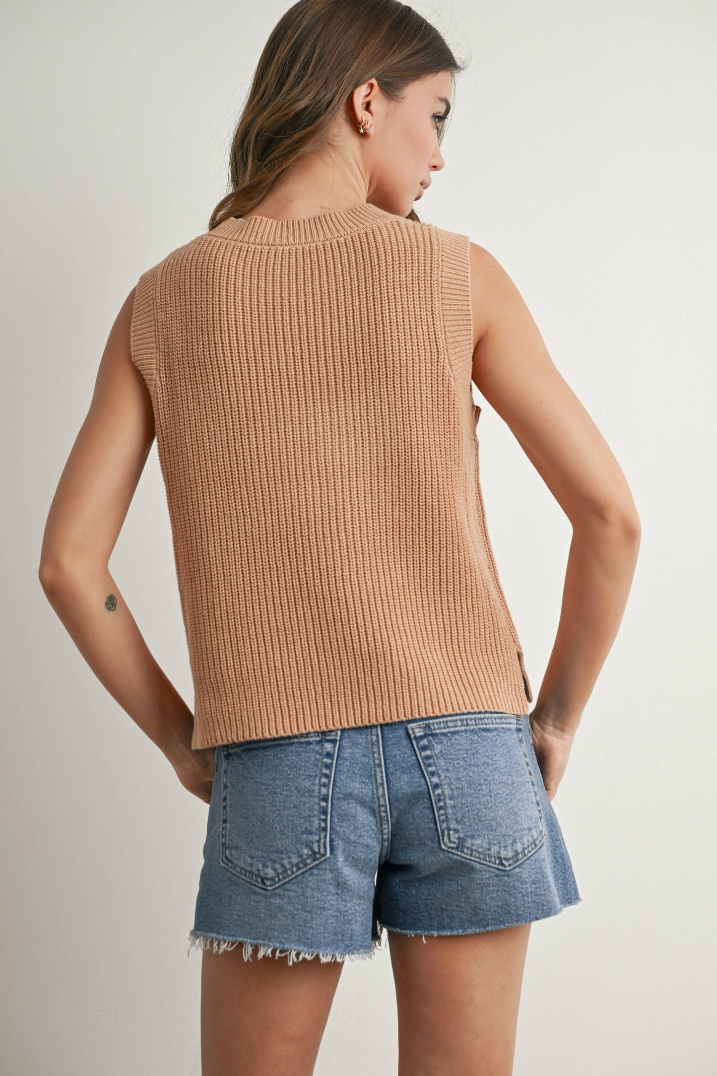 American Flag Knit Sleeveless Sweater
