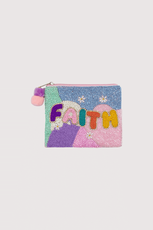 FAITH BEADED COIN POUCH