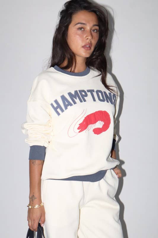 Hamptons Shrimp Graphic Fleece Sweatshirt