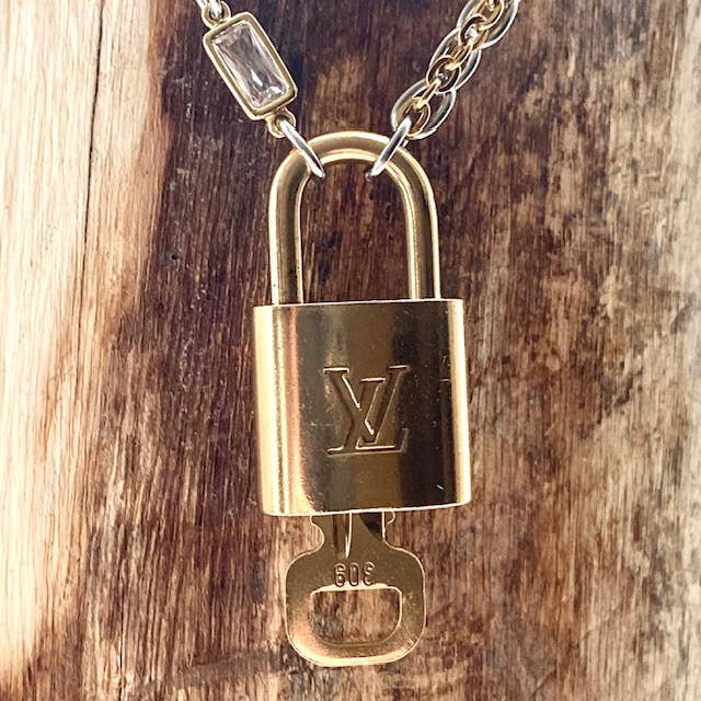 Upcycled Louis Vuitton Lock Necklace - Repurposed LV