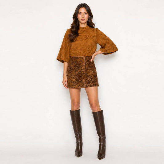 Love Story Brown Paisley Skort