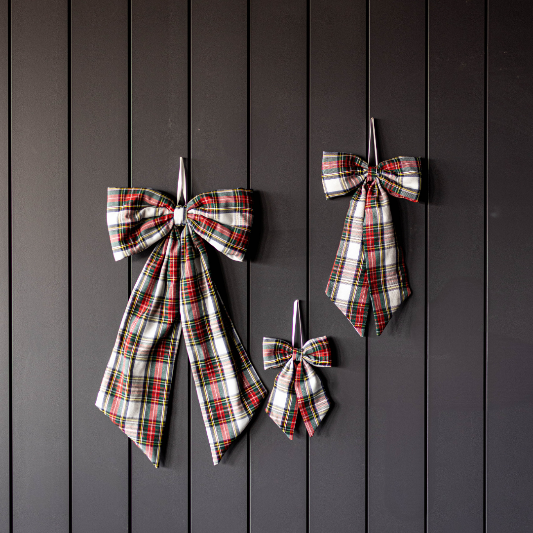 Holiday Plaid Fabric Bow